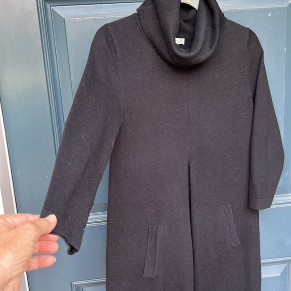 Tyler Boe Kim Black Cotton Cashmere Cowl Neck Dress - Picture 6 of 8
